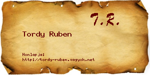 Tordy Ruben névjegykártya
